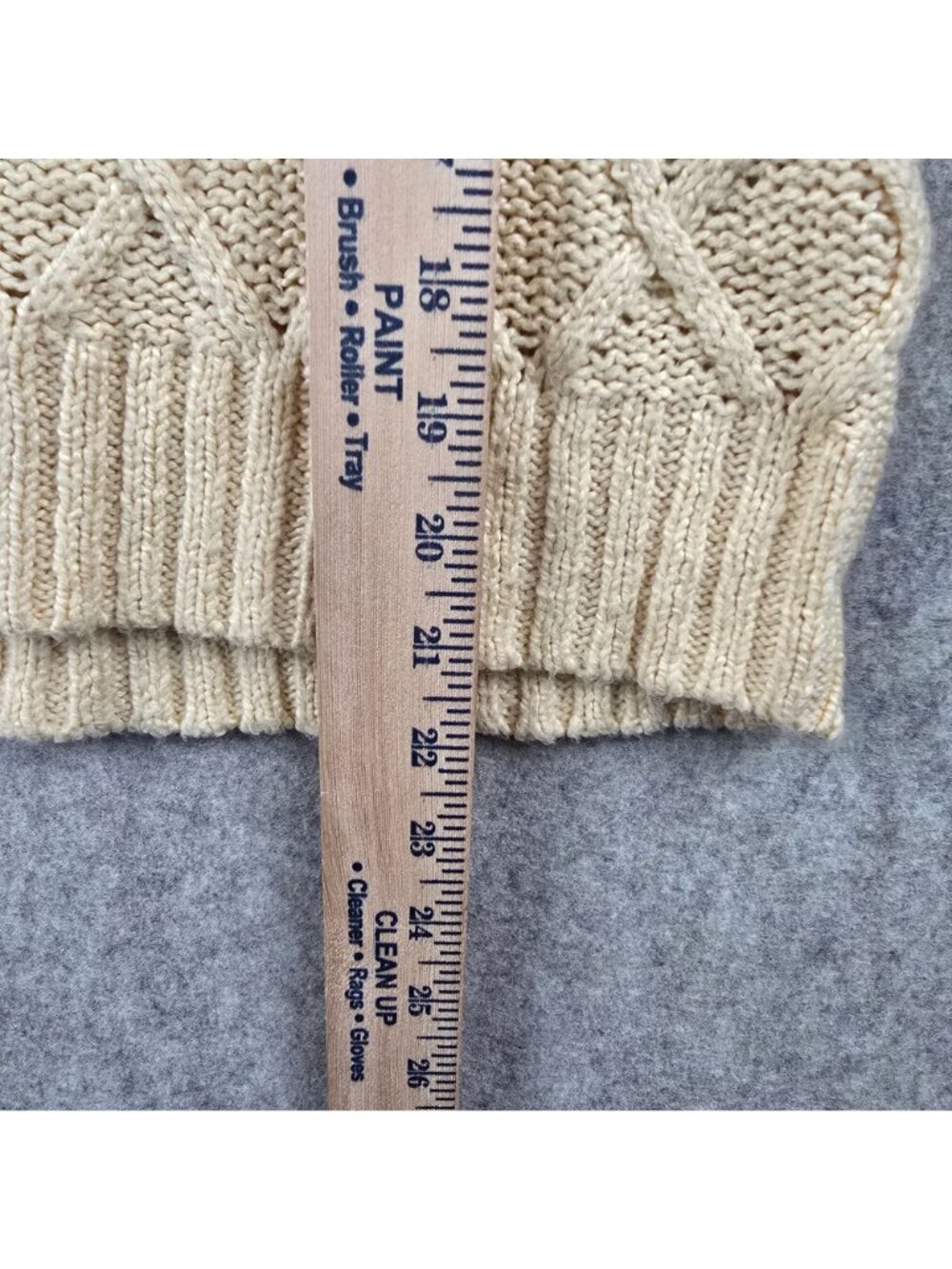 American Eagle Womens Cable Knit Cream Sweater M Cotton Blend Diamond Pattern - Picture 6 of 6